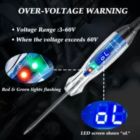 3-60v Atoblin 787803771503 Test Light Automotive Dc Led Digital Circuit Tester Heavy Duty Te #2