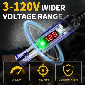3-120v Atoblin At-180 Test Light Automotive Dc Led Digital Circuit Tester With Voltage Displ #2
