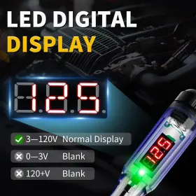 3-120v Atoblin At-180 Test Light Automotive Dc Led Digital Circuit Tester With Voltage Displ #3