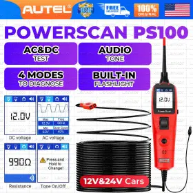 Autel 679944332623 Powerscan Ps100 Electrical System Scanner 12v/24v Car Auto Circuit Tester