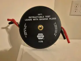 Ser-1176 Carlyle 15ft Retractable Test Leads With Banana Plugs-1176
