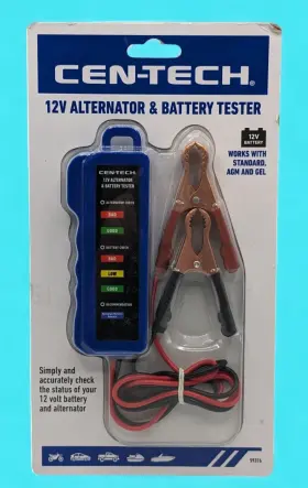 59376 Cen-tech 12v Alternator And Battery Tester With 28 Inch Test Leads New