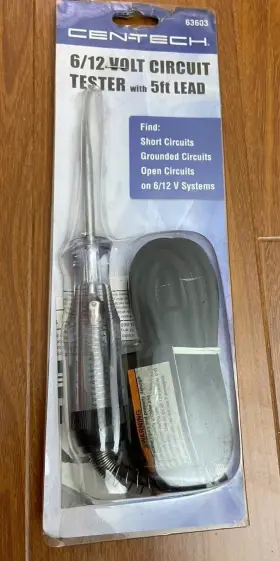 61652 Cen-tech Circuit Tester 6/12 Volt By