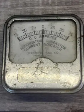 000001 Electronic Tool Co Vintage D. C. Amperes Alternator Generator Current Indicator