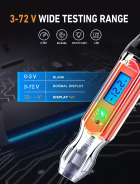3-72v Evoultes A1309 Heavy Duty Automotive Test Light Backlit Digital Lcd Circuit Tester Wi #3