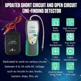 6-24v Holdpeak Hp-25 Automotive Short Open Finder Circuit Tester Dc Car Cable Wire Tracker Tool