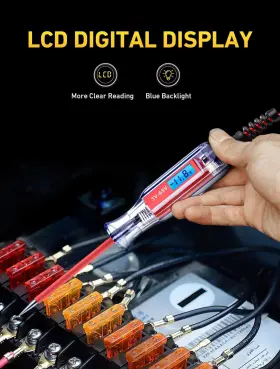 3-65v Jastind 682698800003 Heavy Duty Backlit Digital Lcd Circuit Tester Test Light With 140 Inch #2