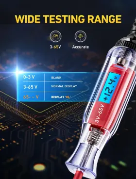 3-65v Jastind 682698800003 Heavy Duty Backlit Digital Lcd Circuit Tester Test Light With 140 Inch #3