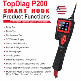 Ad176 Jdiag Smart Power Intelligent Circuit Probe Analyzer Injector Tester Topdiag P200