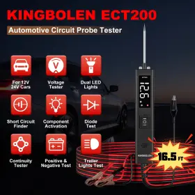 Ect200 Kingbolen Car Circuit Tester Power Probe 12v 24v Electric Voltage Integrated Scanner