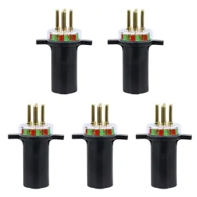 7865l Koondheend 7865 7-way Round Pin Trailer Truck Circuit Plug Tester Replace Led Black