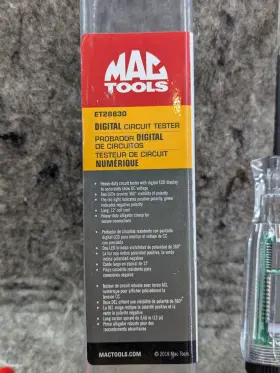 Et28830 Mac Tools New Led Digital Circuit Tester Test Light 3v-49v #2
