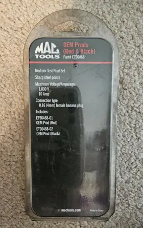 Et96468 Mac Tools Red And Black Modular Test Probe Set #2