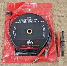 Rtl1176a Mac Tools Retractable Test Leads 2 Wire 15ft Fits Volt Meter Mechanics Tool Vg