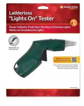 Simple Living Solutions 810078640981 Ladderless Christmas Light Tester Incandescent String On/off