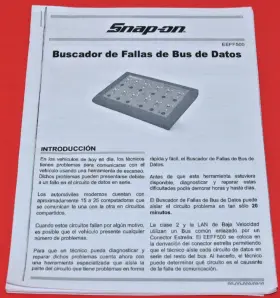 Eeff500 Snap-on Manual De Instrucciones Buscador Fallas Bus Datos