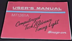 Mt1261a Snap-on Mt254 Mt255 Inductive Pick Up Tach/adv Timing Light Instruction Manual Only