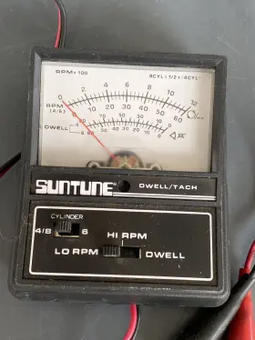 Cp7603 Suntune 7603 Vintage Inductive Dwell Tach Rpm Direct Reading Battery Operated
