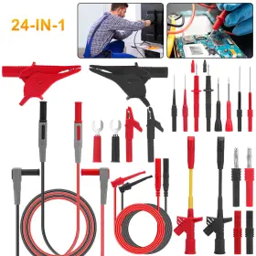Thesiliconvalley 601549134906 Multimeter Test Leads Set With Alligator Clip 4mm Insulated Piercing Probe