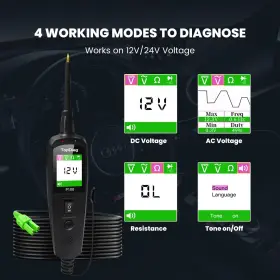 P100 Topdiag 753955453710 Power Circuit Probe Kit Electric Tester Tool Ac Dc Voltage Car Di #3
