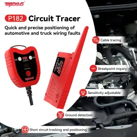 9-30v Topdiag P182 Car Wire Short Circuit Electrical Tester Open Diagnostic Tracer
