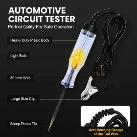 Abc7 Vlouqic Test Light Automotive Circuit Tester 6v-12v-24v Car Electrical Black #2