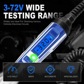 3-72v Winamoo 0975 Upgraded Automotive Circuit Tester With Voltmeter Heavy Duty Lcd Backl #2