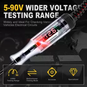 Witl101a1002 Winamoo Automotive Test Light 5-90v Digital Led Circuit Tester With Voltage Display #2