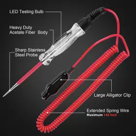 Witl103a Winamoo Premium Led Bulb Automotive Circuit Tester 6-24v Test Light With 135 Clear #3