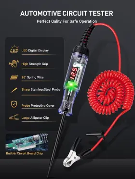 Witl109b Winamoo Automotive Test Light With 3-120v Led Digital Voltage Display Circuit Tester #2