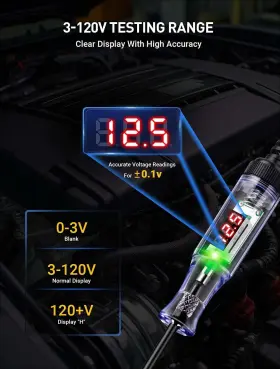 Witl109b Winamoo Automotive Test Light With 3-120v Led Digital Voltage Display Circuit Tester #3