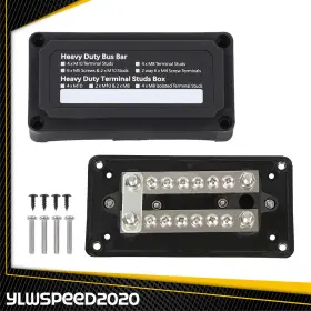 V-04bac0001 Ylwspeed20 12v Terminal Ground Power Distribution Junction Block Kit Heavy Duty Bus Bar New