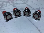4 Marine Red Led Push Switch On-off Ring Button Ultra Flush Power 19MM. Fixed Price $39.99.