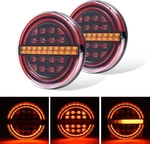 Mictuning Pair 5.3 Inch Led Tail Lights Drl Flowing Turn Signal For Truck Rv Van. Fixed Price $37.50.